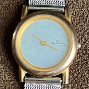 “Vintage” Skagen Denmark two tone ultra thin flexible watch